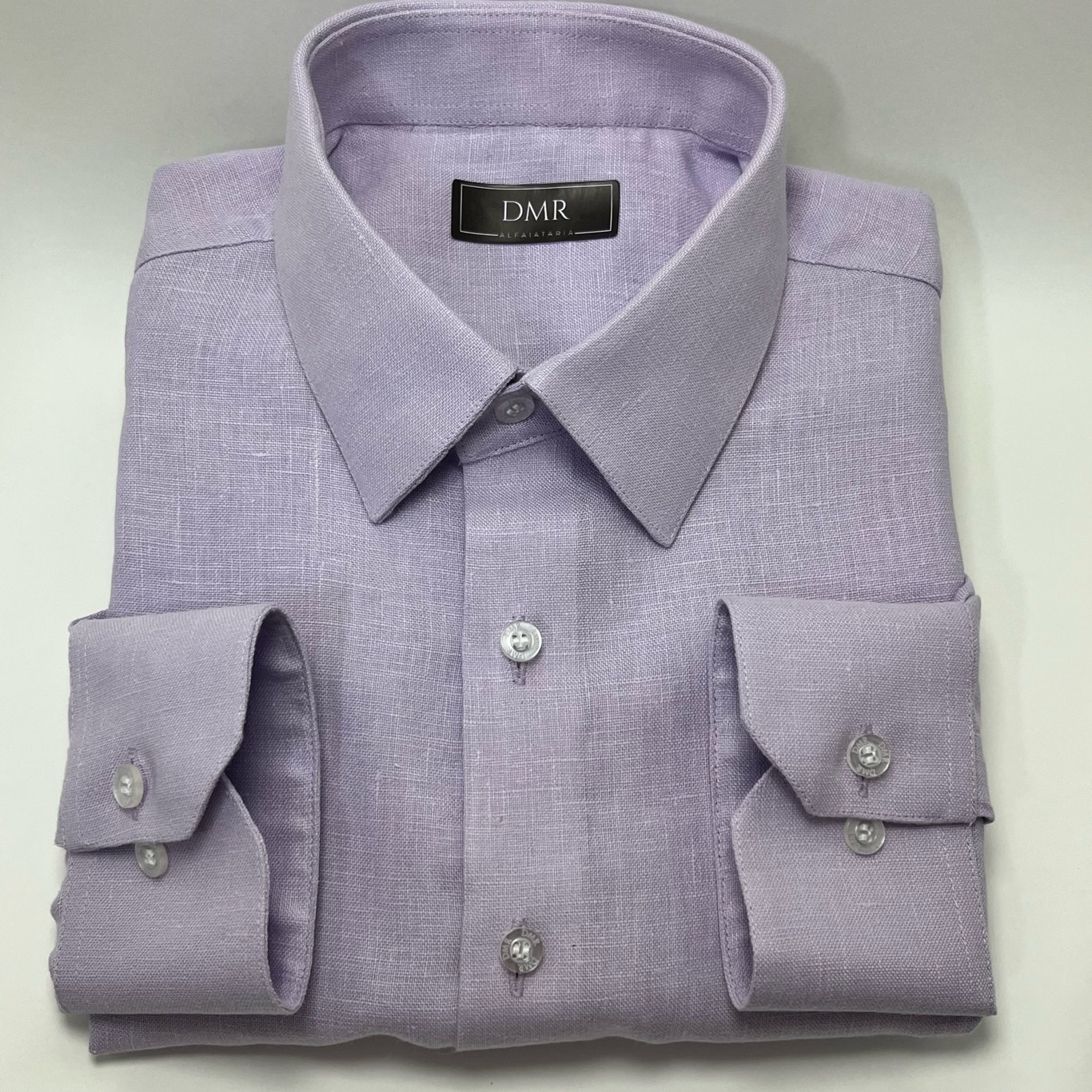 Camisa sob medida puro linho cor Lavanda