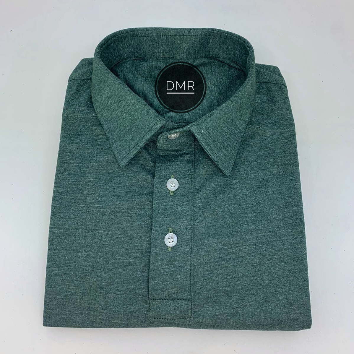 Camisa Sob Medida Polo Malha Verde Mescla Manga Longa